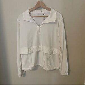 Lou & Grey - White Pullover Half Zip Windbreaker Jacket